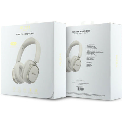 Handsfree Bluetooth Guess Rectangle Metal Script, A2DP, Biela