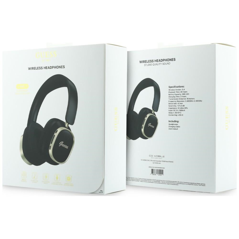 Handsfree Bluetooth Guess Rectangle Metal Script, A2DP, Čierna