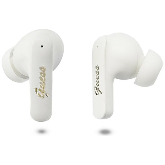 Handsfree Bluetooth Guess Script Metal Logo, TWS, Biela