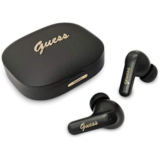 Handsfree Bluetooth Guess Script Metal Logo, TWS, Čierna