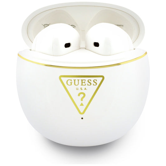Handsfree Bluetooth Guess Script Print, TWS, Biely