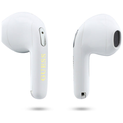 Handsfree Bluetooth Guess Script Print, TWS, Biely