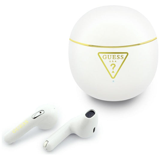 Handsfree Bluetooth Guess Script Print, TWS, Biely