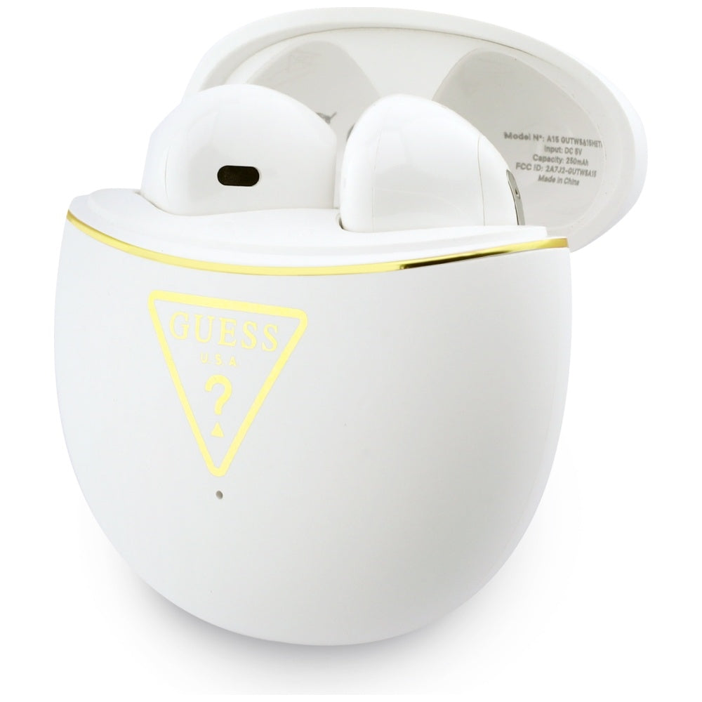 Handsfree Bluetooth Guess Script Print, TWS, Biely