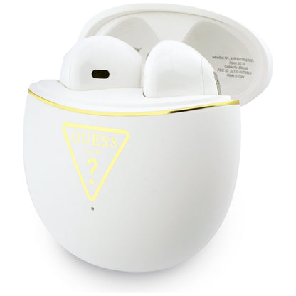 Handsfree Bluetooth Guess Script Print, TWS, Biely