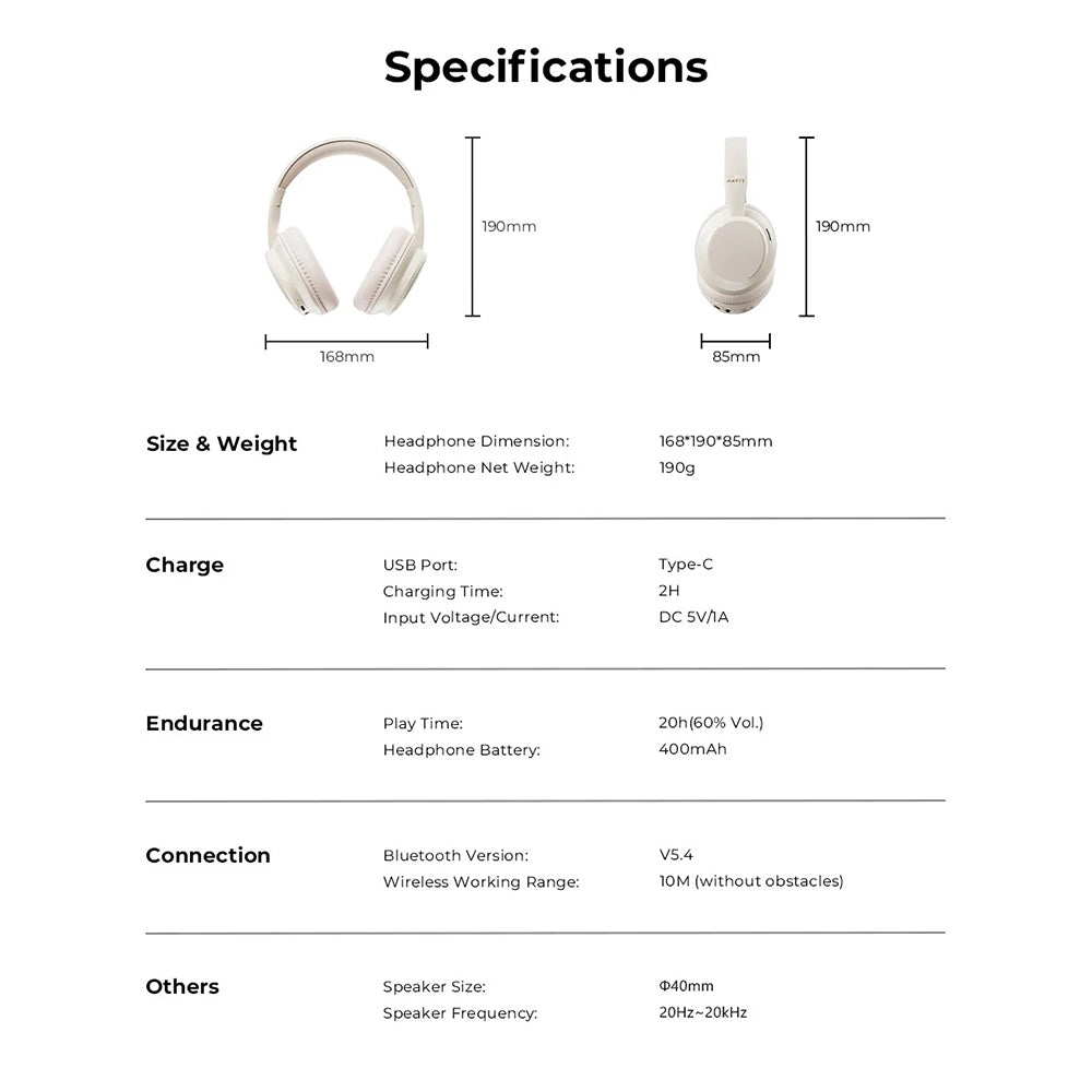 HAVIT H619BT Bluetooth Handsfree, A2DP, White