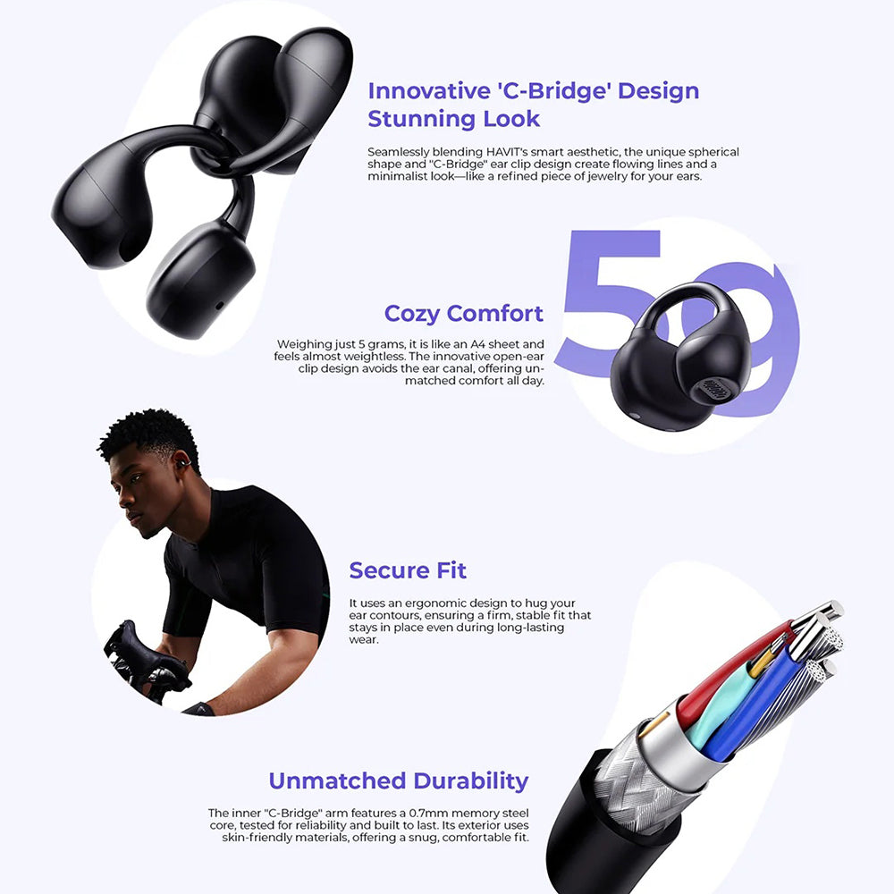 Handsfree Bluetooth HAVIT OWS916, TWS, Čierna