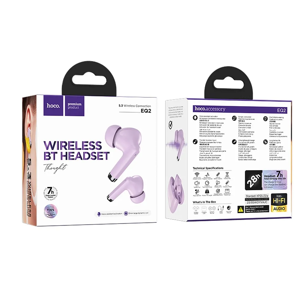Handsfree Bluetooth Handsfree HOCO EQ2, TWS, Mov 