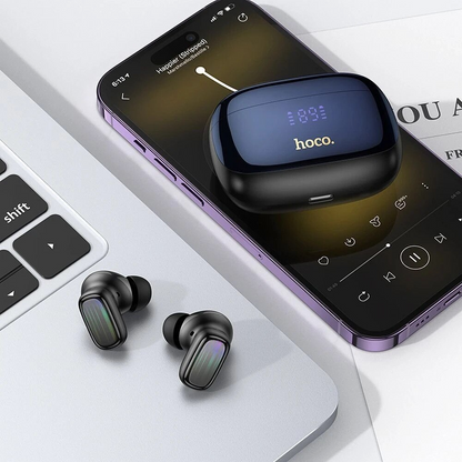 Handsfree Bluetooth HOCO EQ20, TWS, ANC, MultiPoint, Čierna