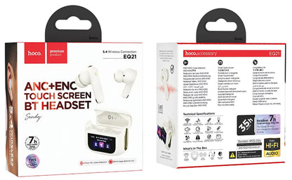Handsfree Bluetooth HOCO EQ21, TWS, ANC, Biela