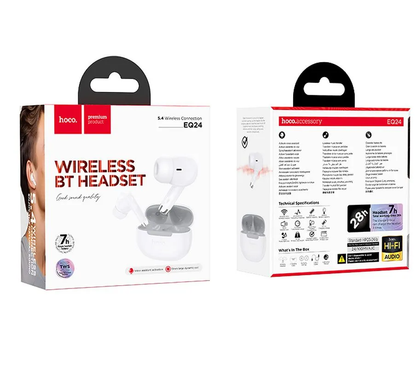 Handsfree Bluetooth HOCO EQ24, TWS, Biela