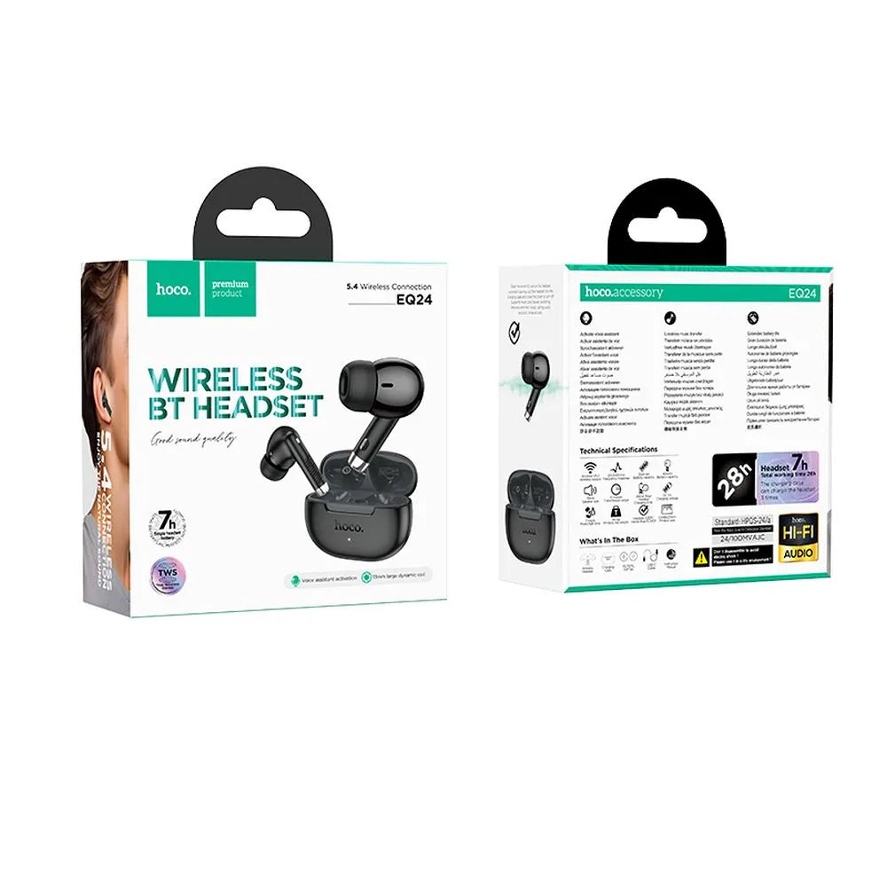 Handsfree Bluetooth HOCO EQ24, TWS, Čierna
