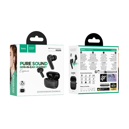 Handsfree Bluetooth HOCO EQ30, TWS, Čierna