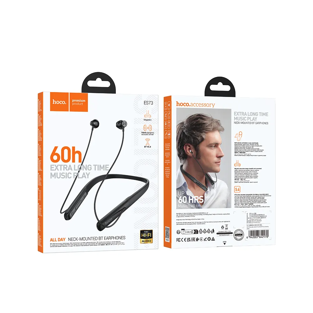 Handsfree Bluetooth HOCO ES73, A2DP, Čierna
