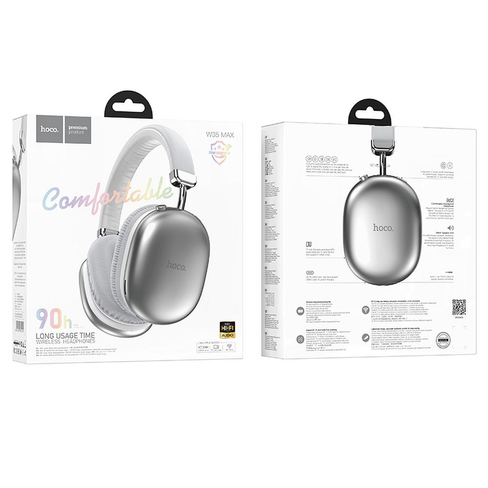 Handsfree Bluetooth HOCO W35 Max, A2DP, strieborná 