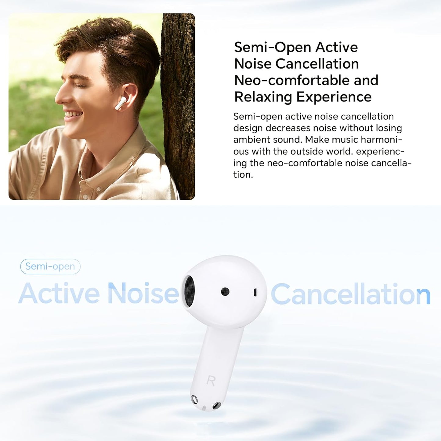 Handsfree Bluetooth Honor Choice X7e, TWS, ANC, Biela 5504ABHF