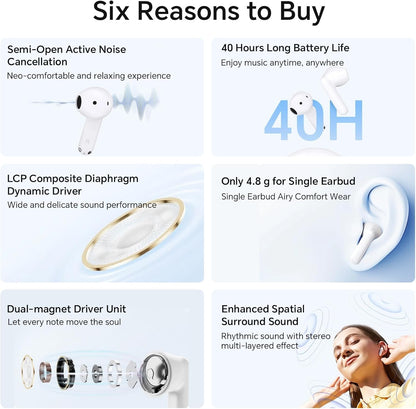 Handsfree Bluetooth Honor Choice X7e, TWS, ANC, Biela 5504ABHF