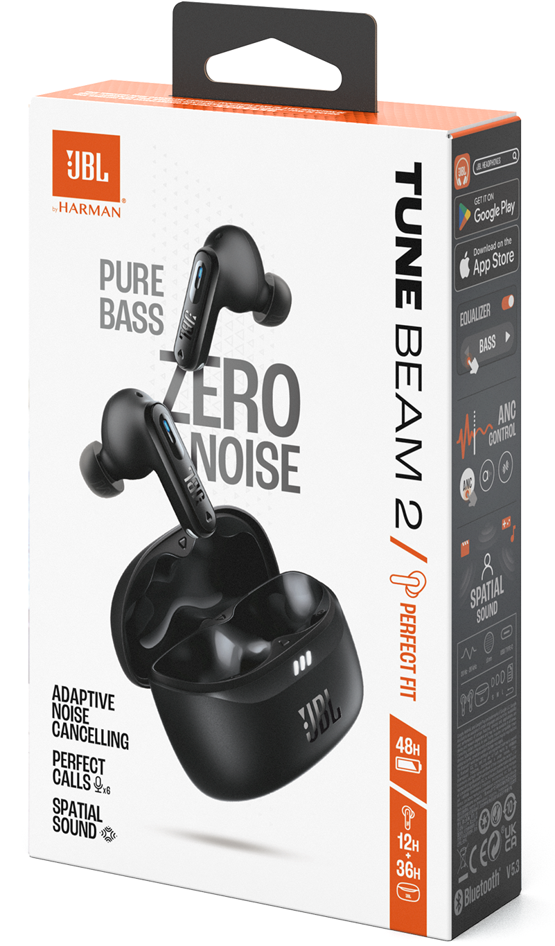 Handsfree Bluetooth JBL Tune Beam 2, TWS, ANC, MultiPoint, Čierna JBLTBEAM2BLK