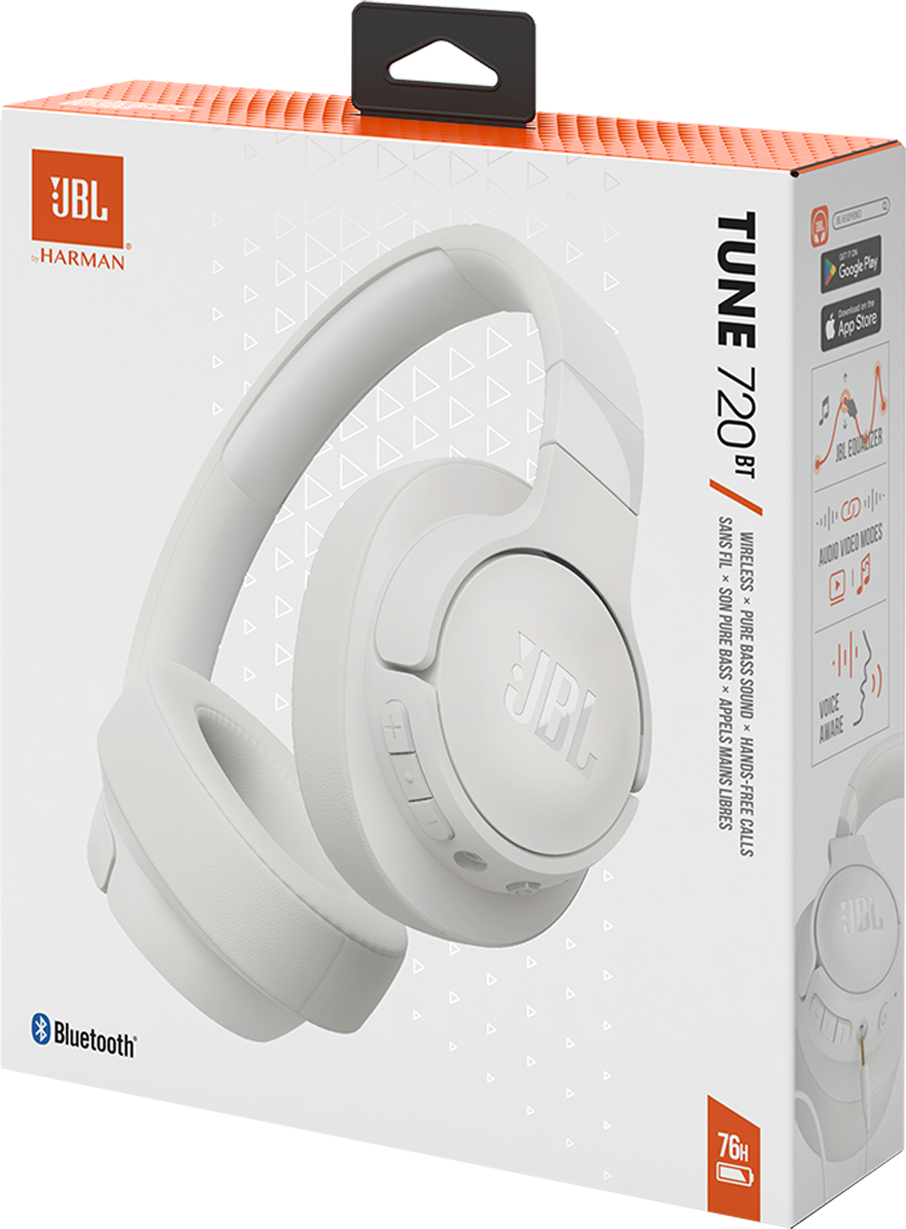 Handsfree Bluetooth JBL Tune 720BT, MultiPoint, A2DP, Biela, Znovu zabalené JBLT720BTWHT
