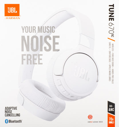 Handsfree Bluetooth JBL Tune 670NC, MultiPoint, A2DP, ANC, Biely JBLT670NCWHTAP