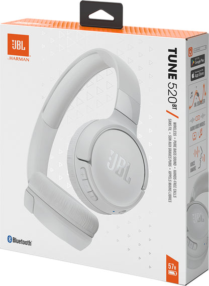 Handsfree Bluetooth JBL Tune 520BT, MultiPoint, A2DP, biele JBLT520BTBTWWHT