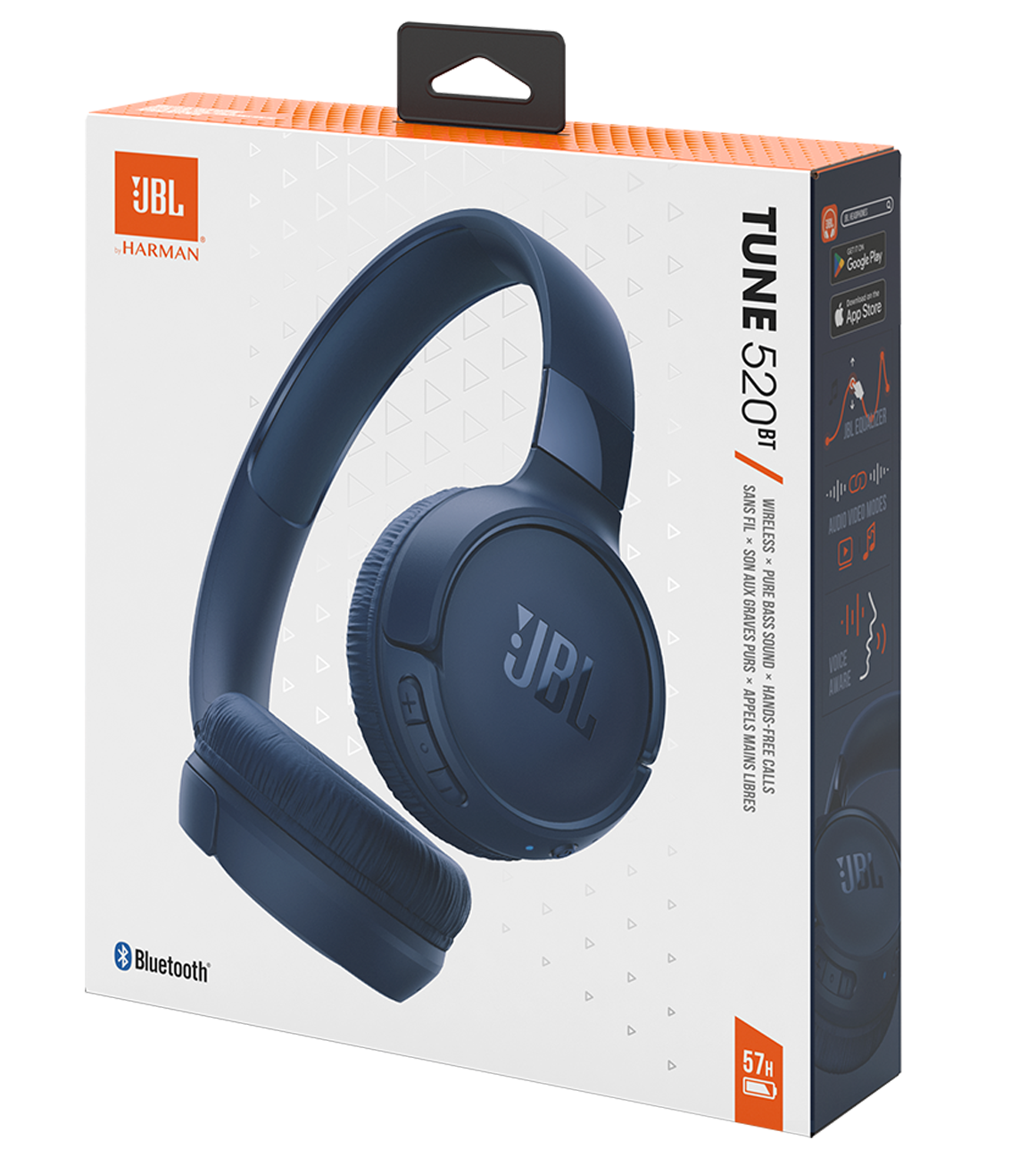 Handsfree Bluetooth JBL Tune 520BT, MultiPoint, A2DP, modré JBLT520BTBLU