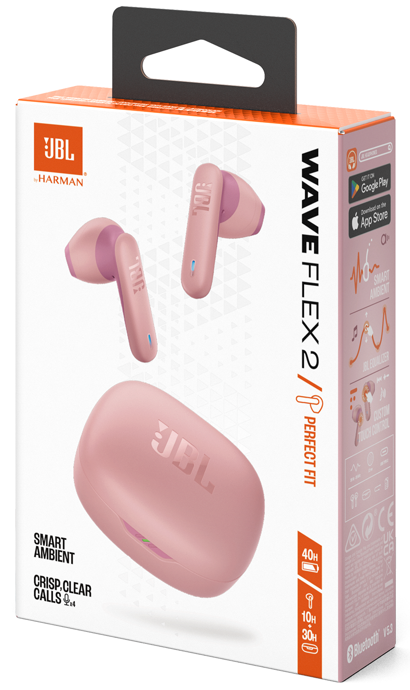 Handsfree Bluetooth JBL Wave Flex 2, TWS, ANC, MultiPoint, Ružový JBLWFLEX2PIK