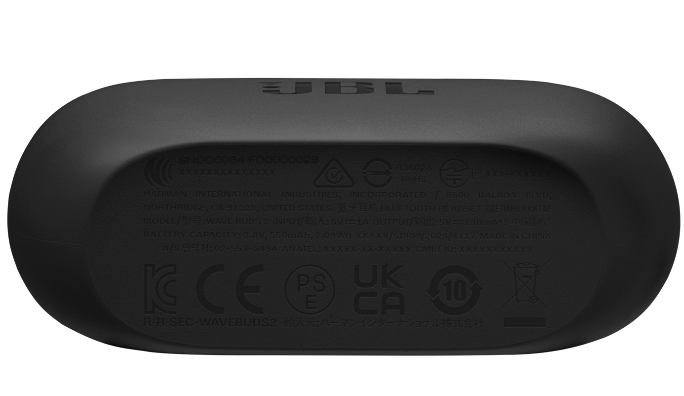 Handsfree Bluetooth JBL Wave Buds 2, TWS, ANC, MultiPoint, Čierna JBLWBUDS2BLK