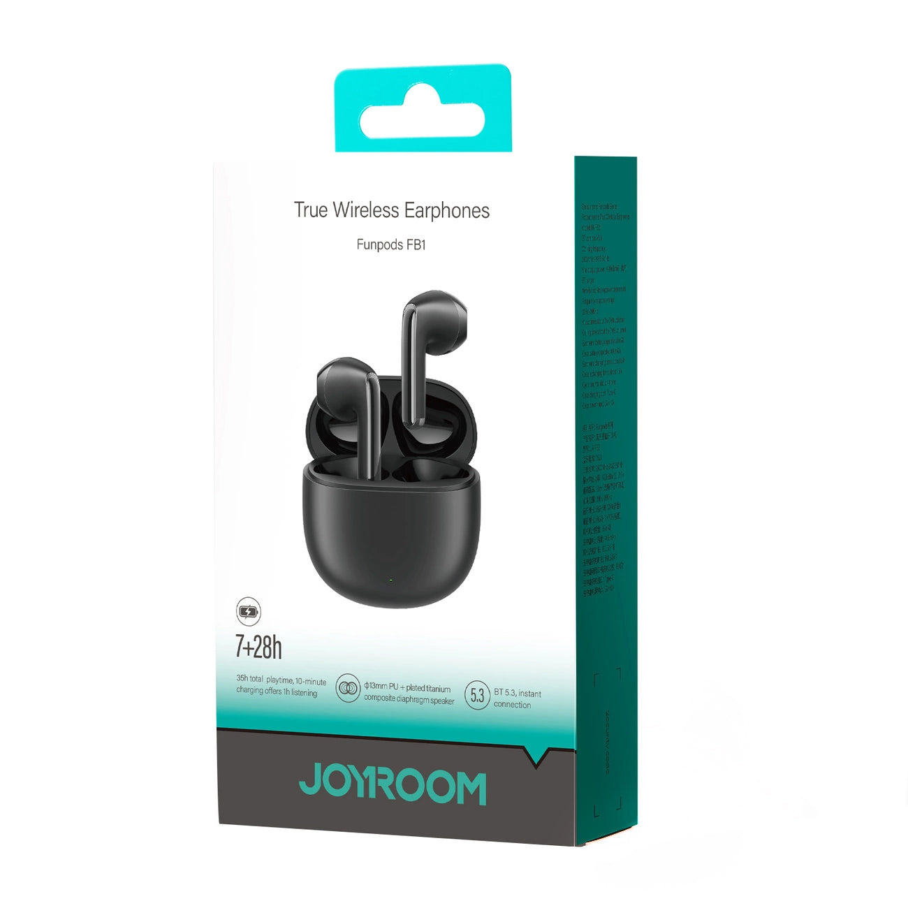 Handsfree Bluetooth Joyroom Funpods JR-FB1, TWS, ANC, Čierna