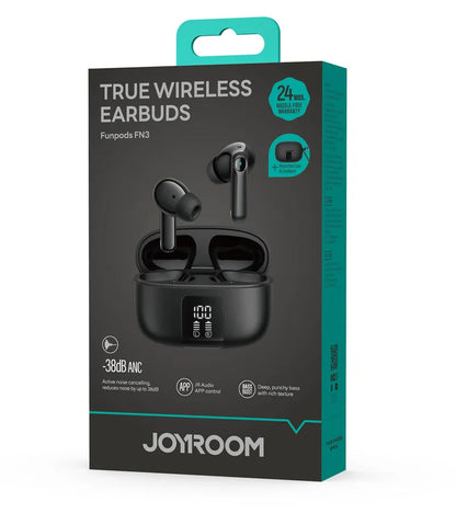 Bluetooth handsfree Joyroom Funpods JR-FN3, TWS, ANC, čierna