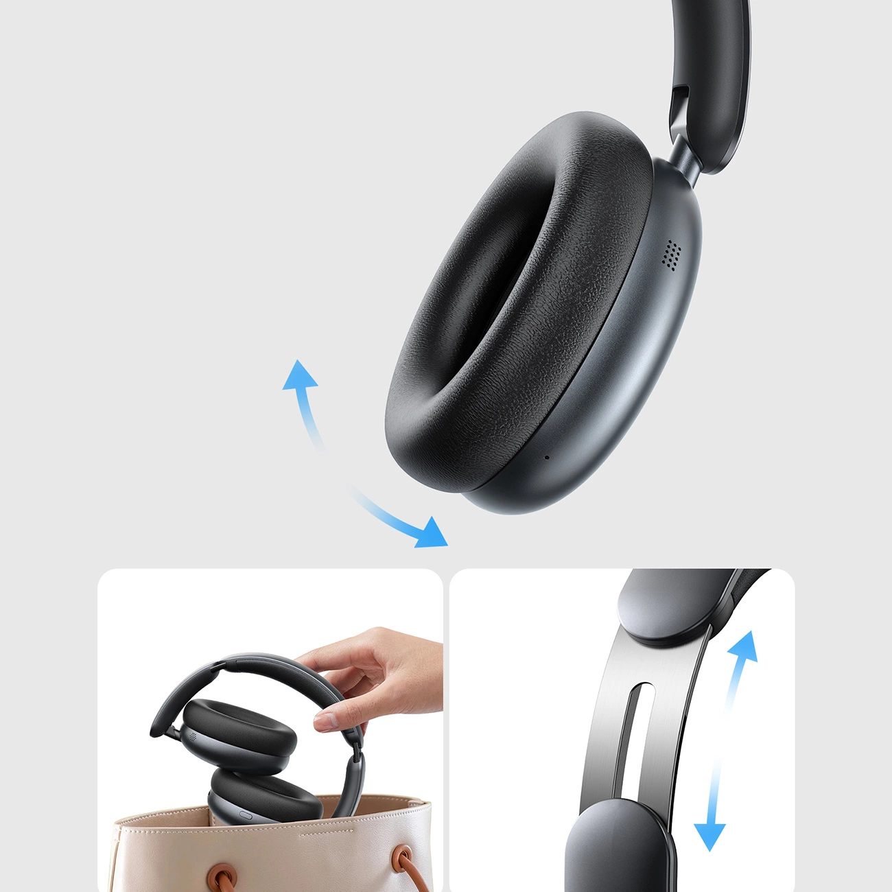 Handsfree Bluetooth Joyroom JR-JH1, A2DP, ANC, Čierna