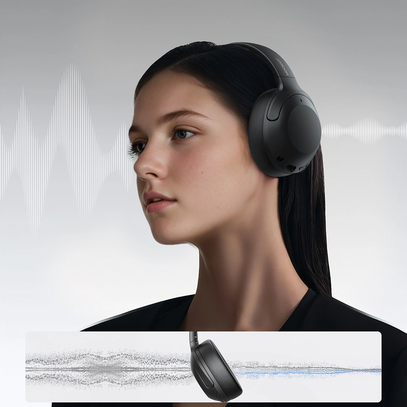 Handsfree Bluetooth Joyroom JR-JH2, A2DP, ANC, Čierna