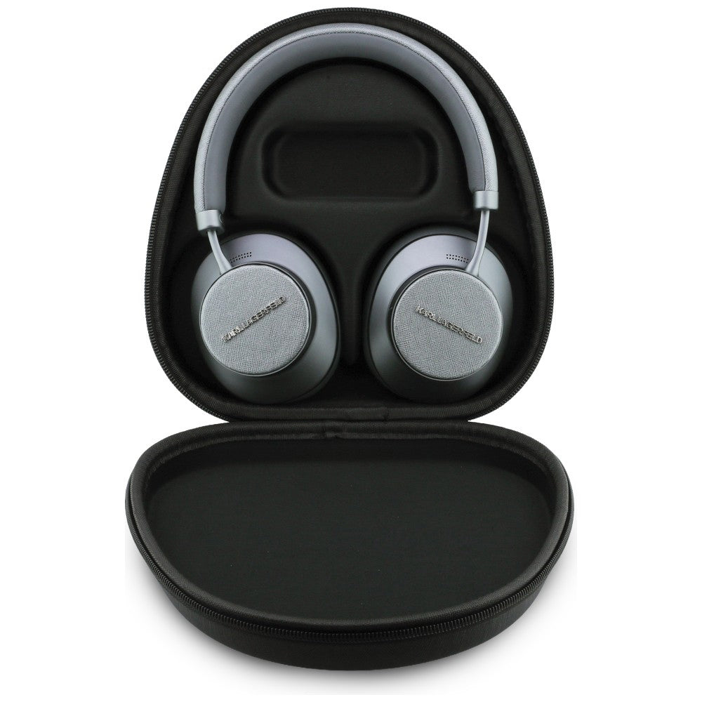 Karl Lagerfeld Saffiano Elongated Bluetooth Handsfree, A2DP, ANC, Grey