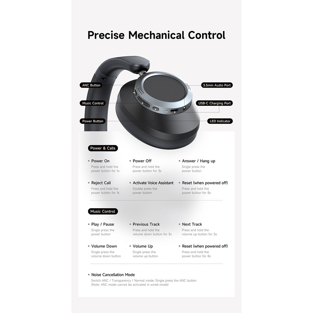 Handsfree Bluetooth McDodo HP-5820 T03, A2DP, ANC, Čierna