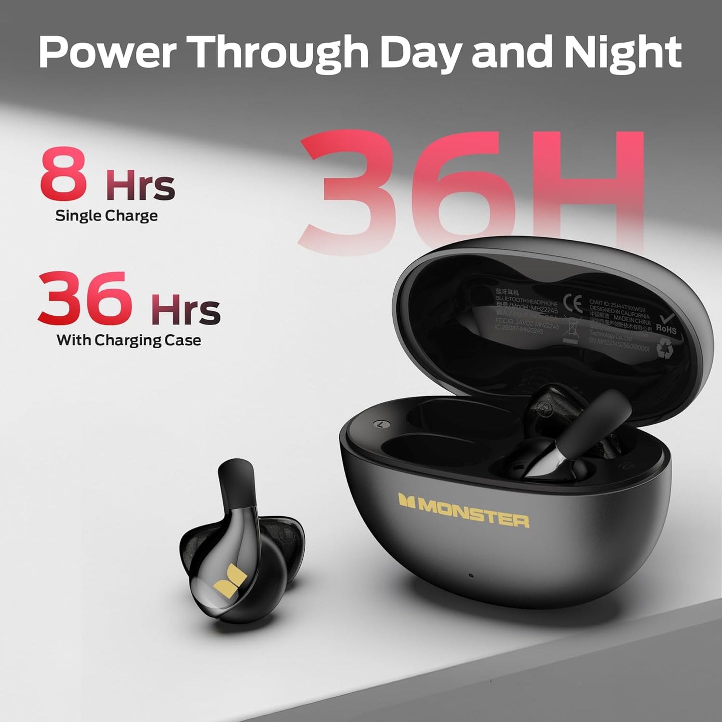 Handsfree Bluetooth Monster AC225, TWS, Čierna