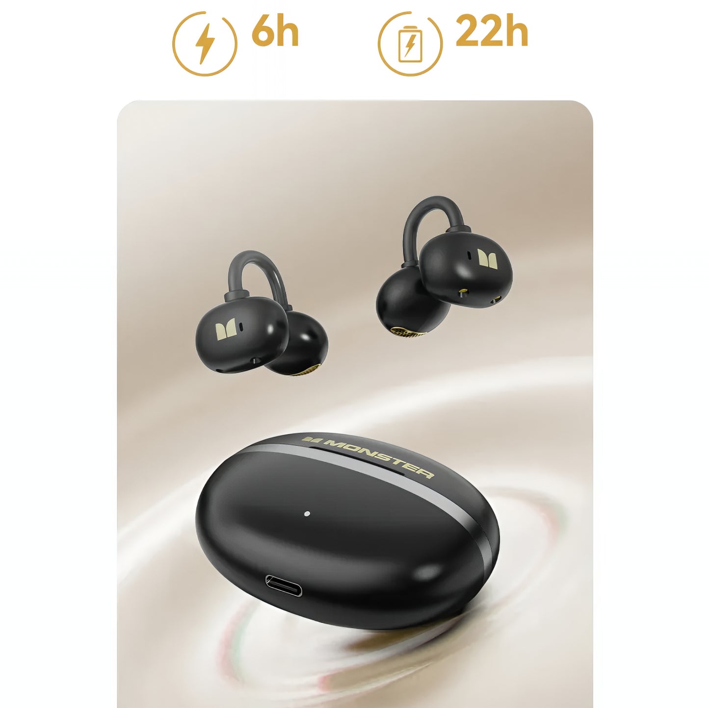 Handsfree Bluetooth Monster AirClip AC200, TWS, Čierna