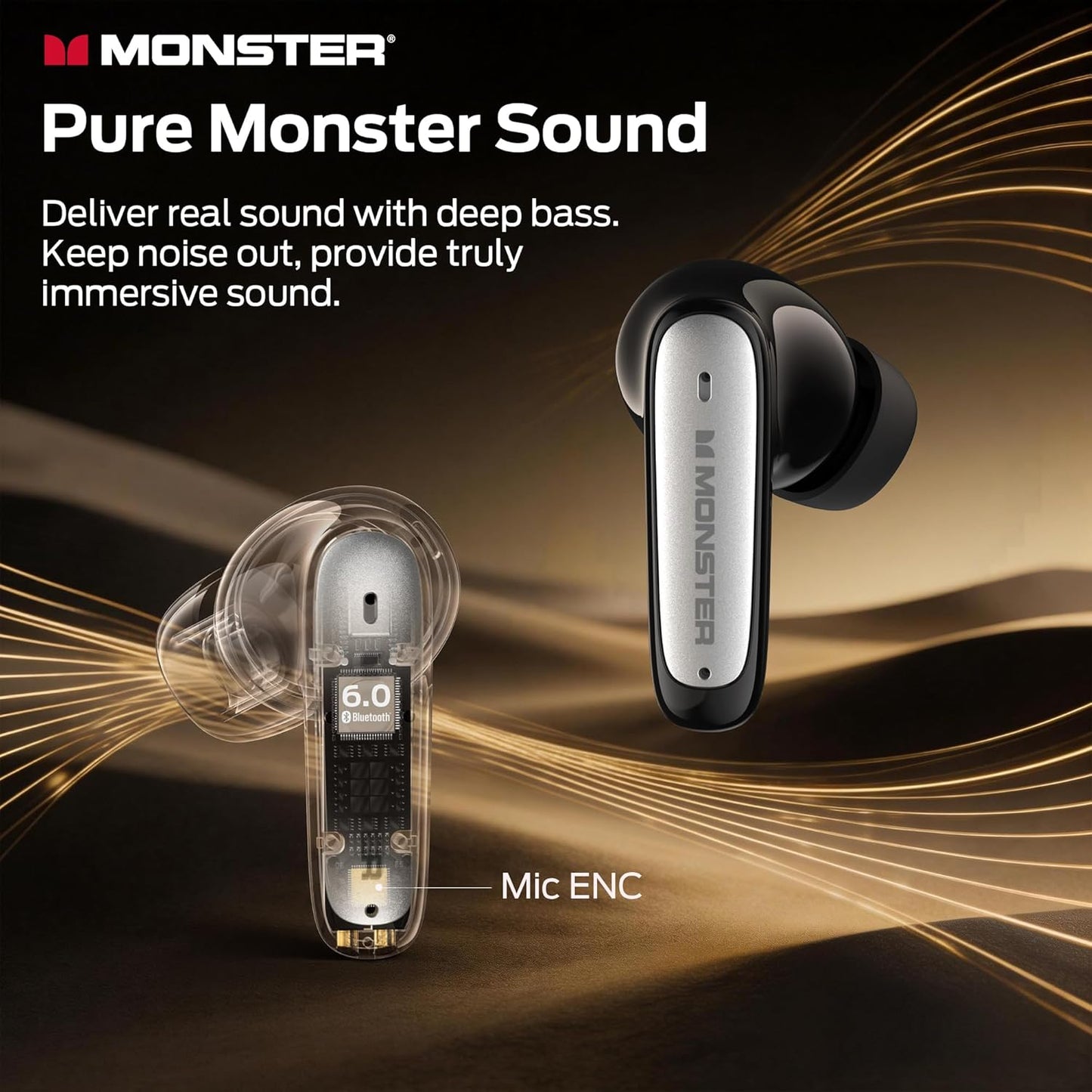 Handsfree Bluetooth Monster N-Lite 310, TWS, Čierna