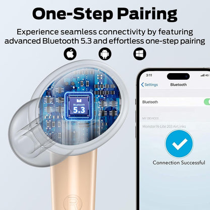Handsfree Bluetooth Monster N-Lite 203 AirLinks, TWS, Zlatá