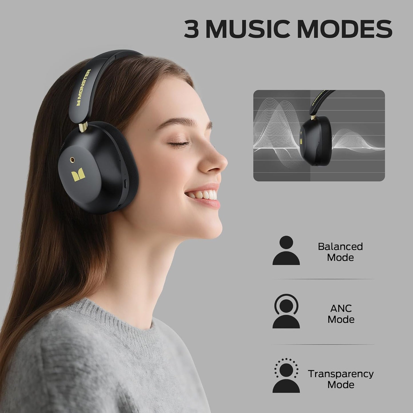 Handsfree Bluetooth Monster Persona 6th, MultiPoint, A2DP, ANC, Čierna