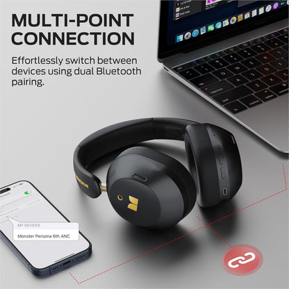Handsfree Bluetooth Monster Persona 6th, MultiPoint, A2DP, ANC, Čierna