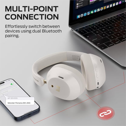 Handsfree Bluetooth Monster Persona 6th, MultiPoint, A2DP, ANC, Biela