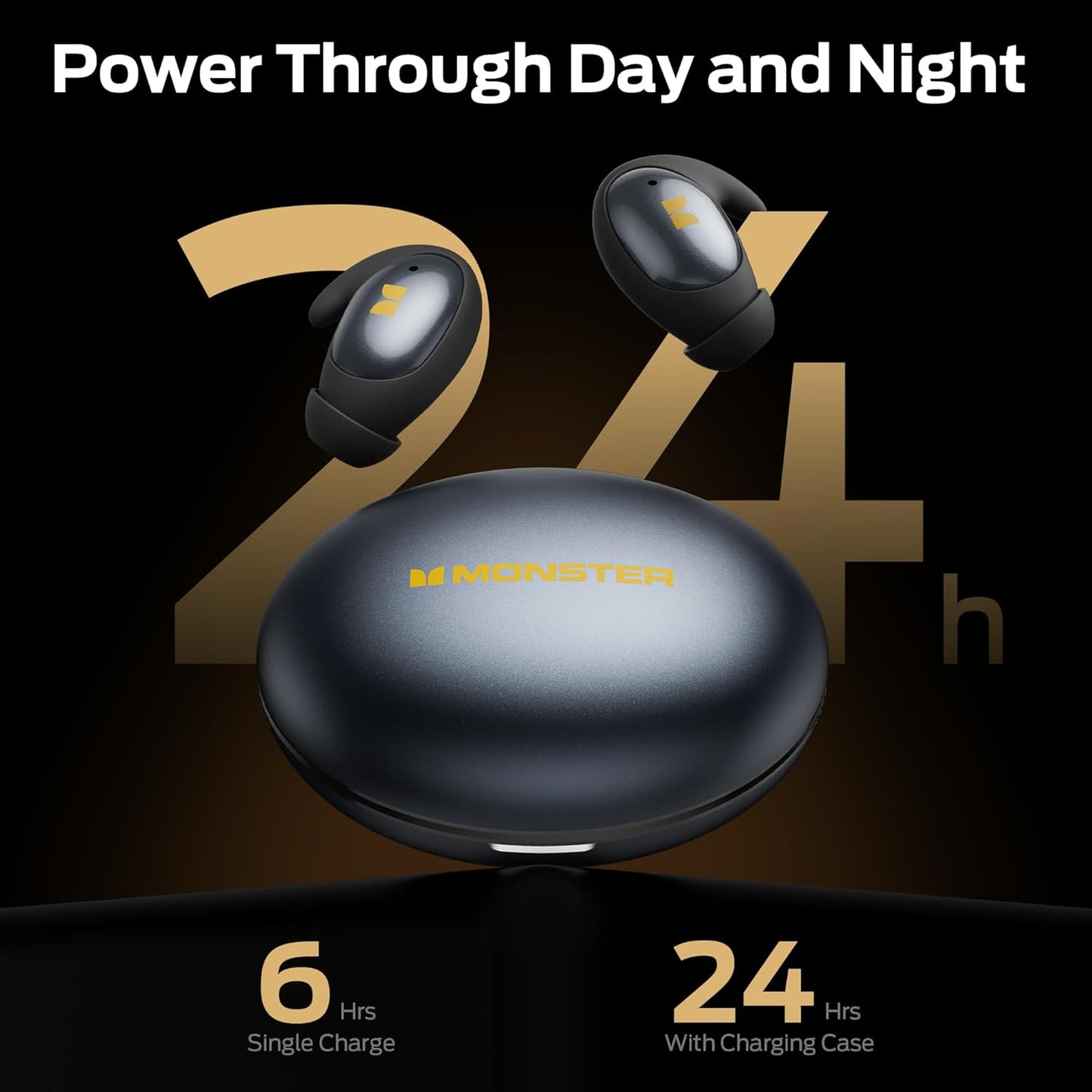 Handsfree Bluetooth Monster Sleep Ear100, TWS, Čierna