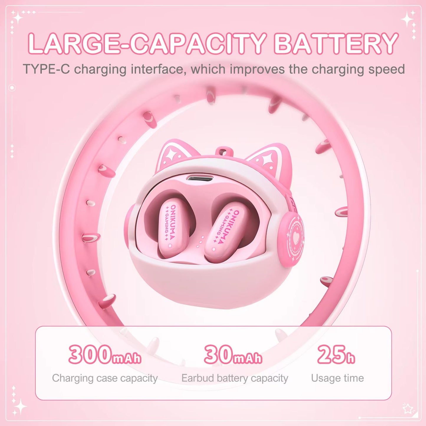 Handsfree Bluetooth Onikuma TX603, TWS, Pink