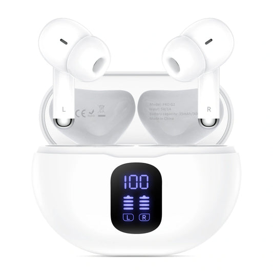 Handsfree Bluetooth Tech-Protect Ultraboost Pro G2, TWS, Biela