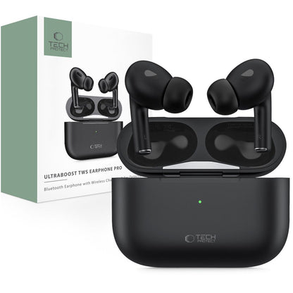 Handsfree Bluetooth Tech-Protect Ultraboost Pro, TWS, čierna