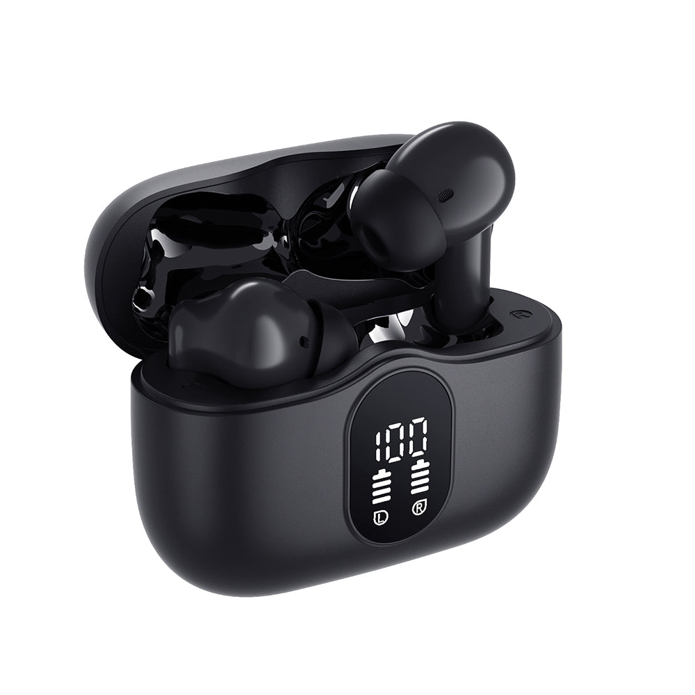 Handsfree Bluetooth Techsuit CW3 WaveBeat 100, TWS, ANC, Čierna