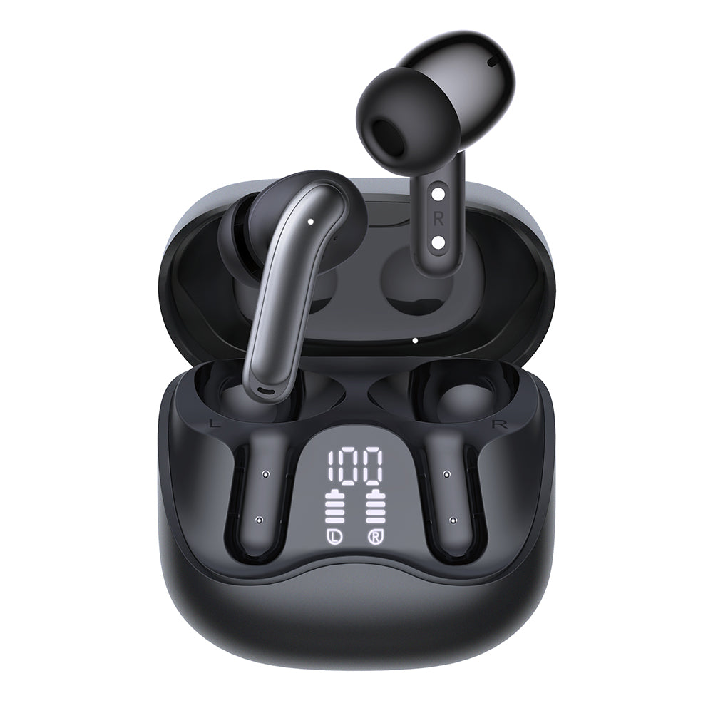 Handsfree Bluetooth Techsuit CW5 EchoFit Pro, TWS, ANC, MultiPoint, Čierna