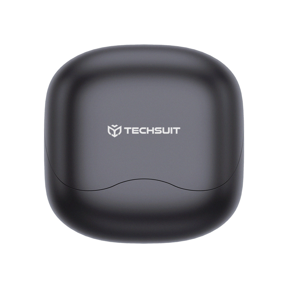 Handsfree Bluetooth Techsuit CW5 EchoFit Pro, TWS, ANC, MultiPoint, Čierna