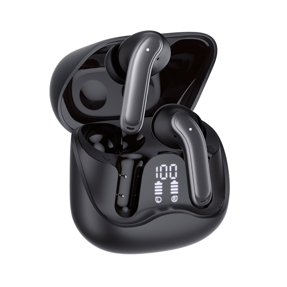 Handsfree Bluetooth Techsuit CW5 EchoFit Pro, TWS, ANC, MultiPoint, Čierna