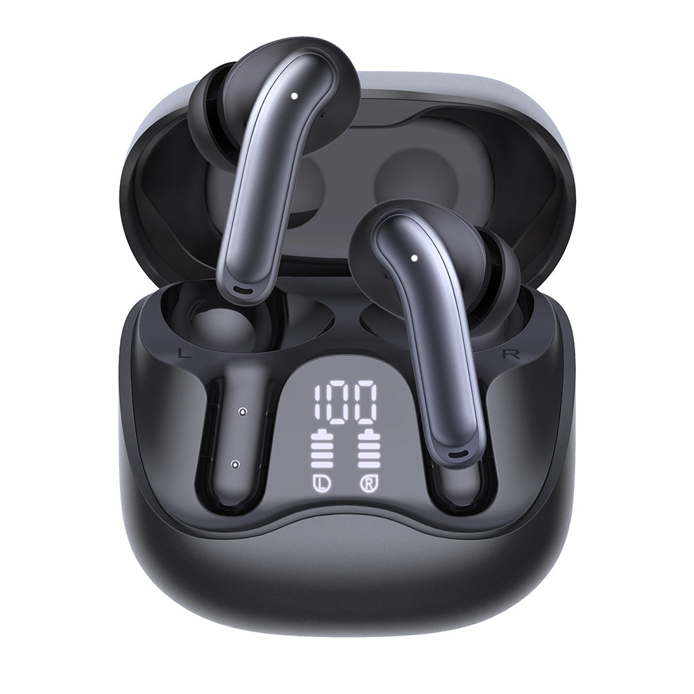 Handsfree Bluetooth Techsuit CW5 EchoFit Pro, TWS, ANC, MultiPoint, Čierna